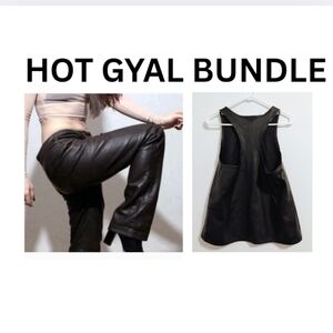 Black Faux Leather Tank Top